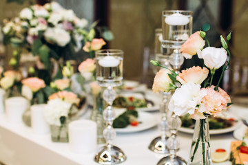 Decorated meadow for wedding ceremony.