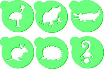 Animal stencil pictogram art set