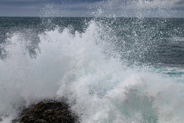 waves crashing on the beach