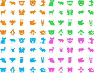 Animal stencil pictogram art set