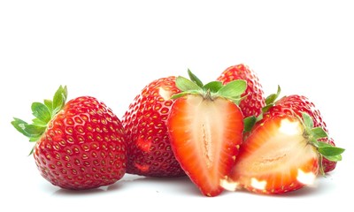 Fruit strawberries food ripe fresh tasty halves