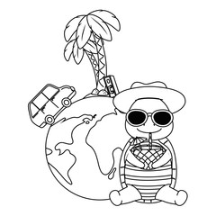 cute animal enjoying summer vacations