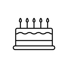 Cake line icon, logo isolated on white background