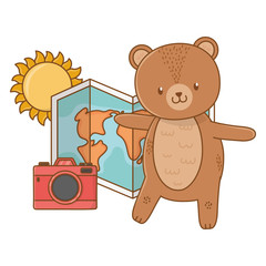cute animal enjoying summer time cartoon