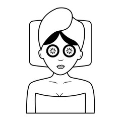 woman with towel spa