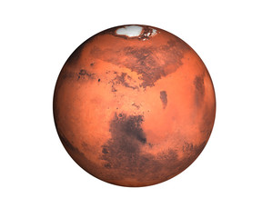High detailed Planet Mars of solar system render isolated on white background. Elements of this...