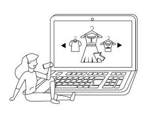 Woman shopping design vector illustration