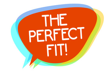 Conceptual hand writing showing The Perfect Fit. Business photo showcasing Puzzle pieces fitting Good teamwork Connection Integration Multiline text layer design pattern red background think