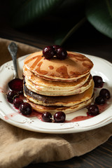pancakes with jam and berries