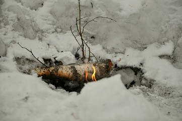fire in the snow