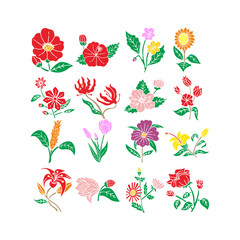 Flower Leaf Illustration Design Template Vector