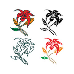 Fototapeta na wymiar Flower Leaf Illustration Design Template Vector