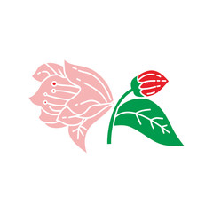 Flower Leaf Illustration Design Template Vector