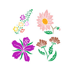 Flower Leaf Illustration Design Template Vector