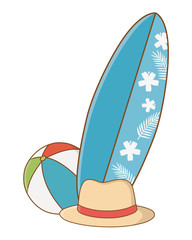 Summer and beach cartoons elements