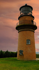 Gay Head Lighthouse at sunset vertical