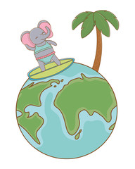 cute animal enjoying summer vacations