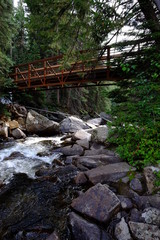 metal bridge over running water