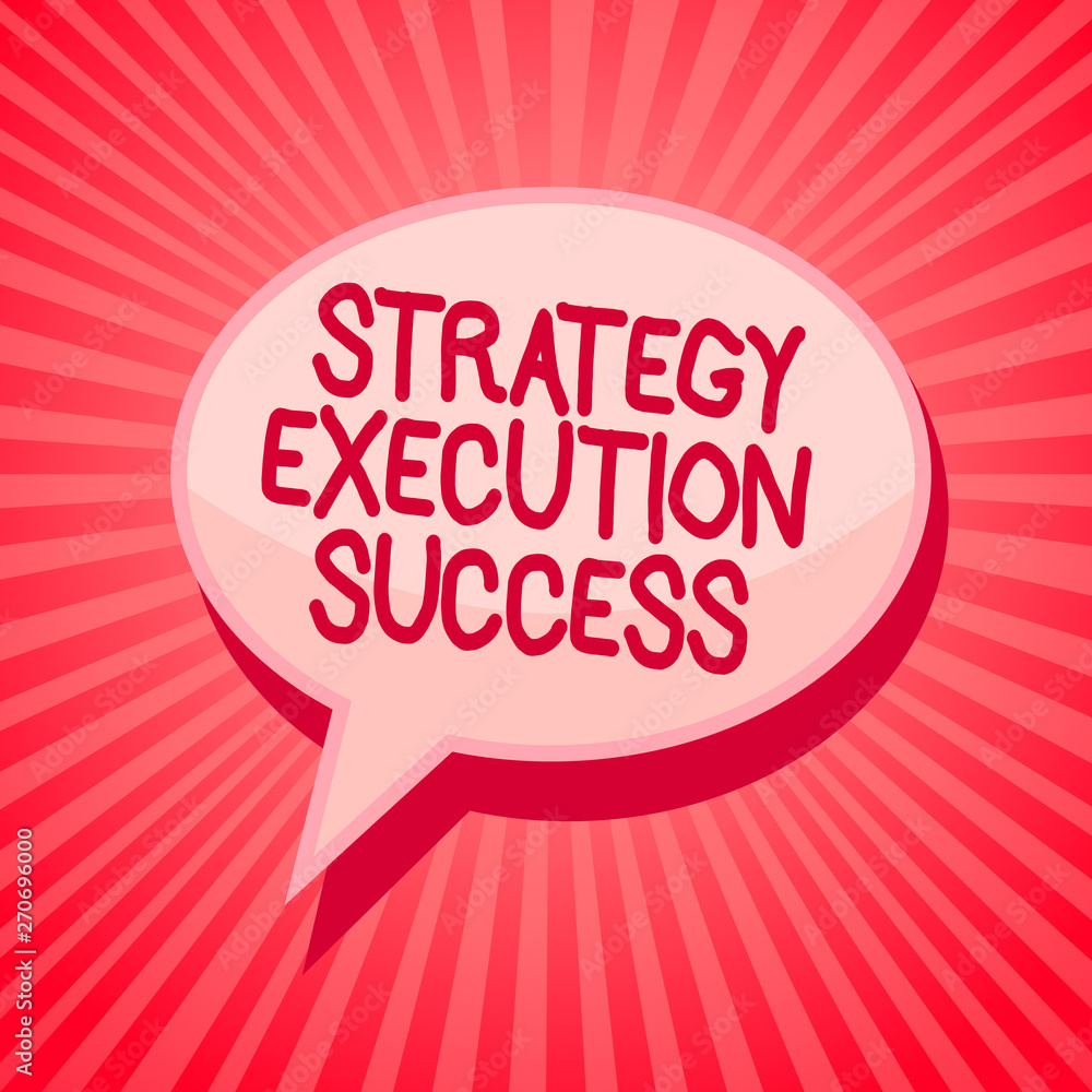 Poster handwriting text writing strategy execution success. concept meaning putting plan or list and start 