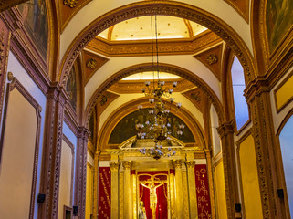 Fototapeta na wymiar Basilica Arches Chapel Crucifix Lady Assumption Cathedral Church Oaxaca Mexico