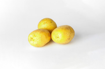 potato, food, vegetable, isolated, fresh, potatoes, raw, white, 