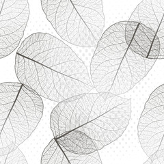 Nahtloses Muster mit Blättern. Vektor, EPS 10.