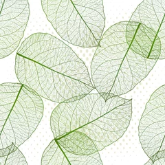 Tapeten Nahtloses Muster mit farbigen Blättern. Vektor, EPS 10. © helenagl