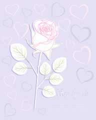 Beautiful background with Rose flower. Wedding invitation. Vector illustration. EPS 10