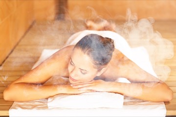 Young woman relaxing in spa.Healthcare and beauty concept.