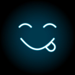face, savoring, food neon icon. Simple thin line, outline vector of Emotion icons for UI and UX, website or mobile application