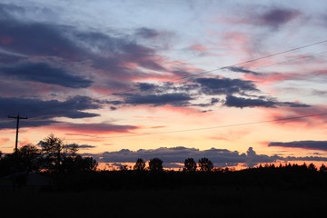 Burning sunset, clouds on fire