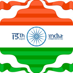 Poster for indian independence day with colors of the flag - Vector