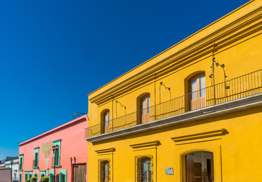 Colorful Mexican Yellow Orange Green Street Oaxaca Juarez Mexico