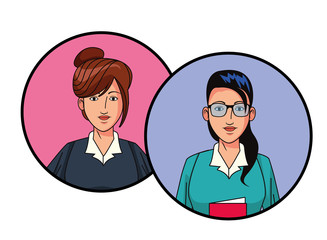 businesswomen avatar profile picture in round icons