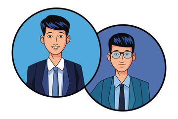 businessmen avatar profile picture in round icons