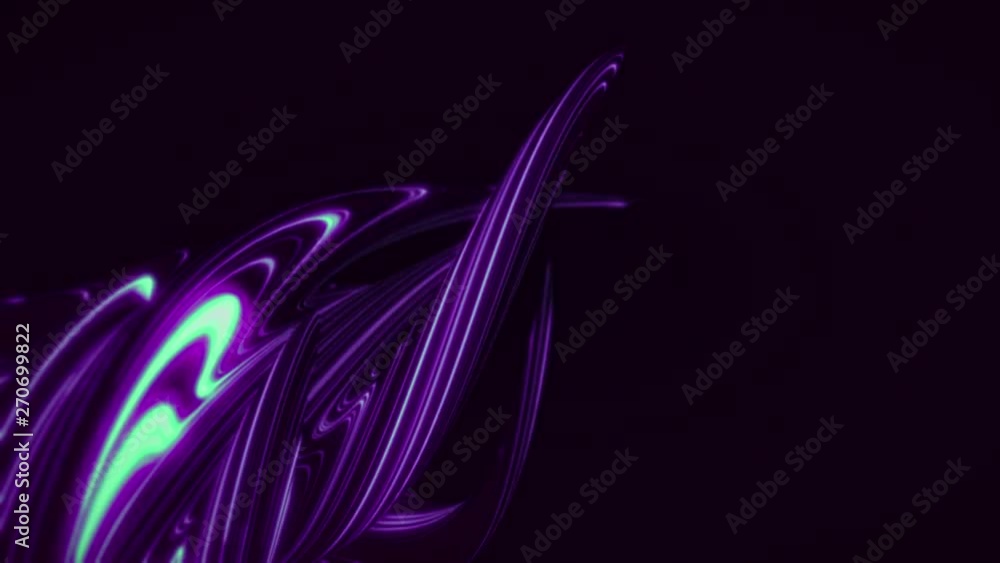 Aufkleber abstract animation of colorful 3d waves interweaving in rotation on the dark background. animation. 