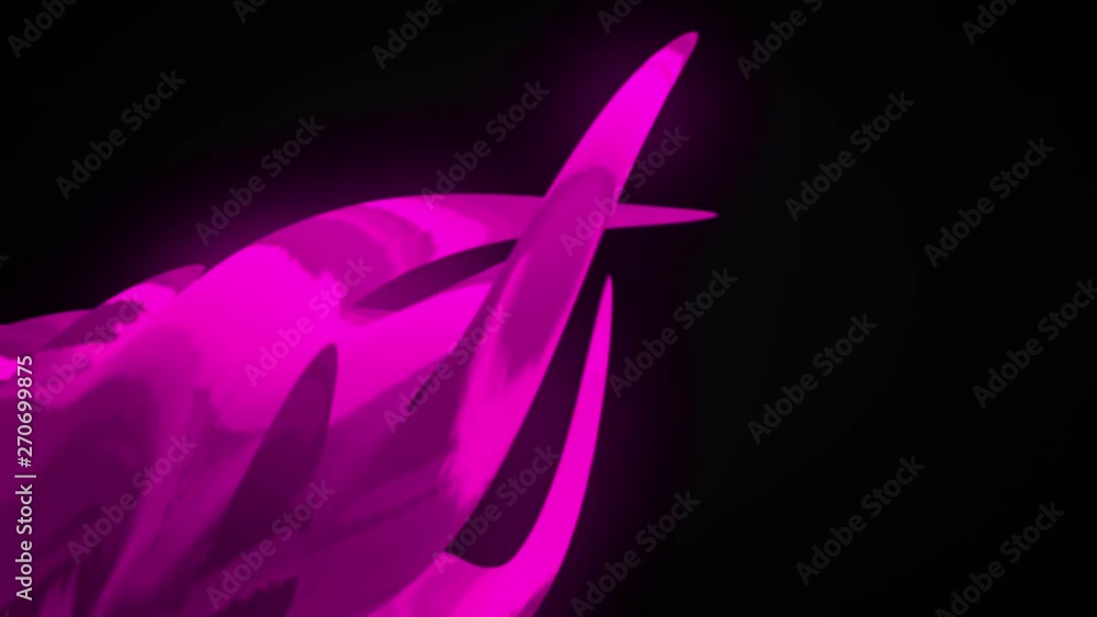 Aufkleber abstract animation of colorful 3d waves interweaving in rotation on the dark background. animation. 