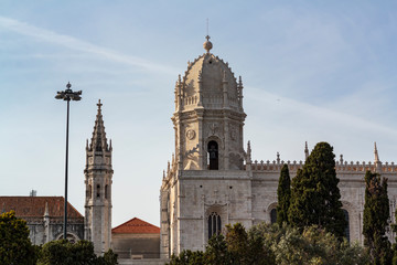 Fototapeta na wymiar Towers of the Jeronimos Monastery