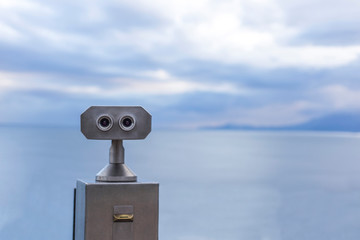 On the shores of Antalya, binoculars of the landscape