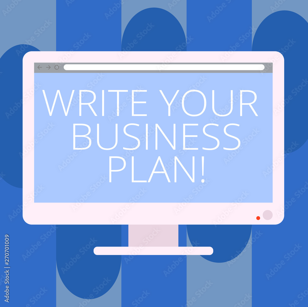 Poster handwriting text writing write your business plan. concept meaning establish steps to accomplish com