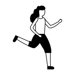 young woman running