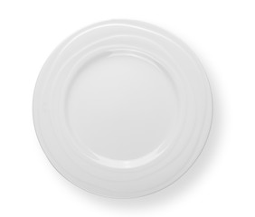 plate on white background. Top view
