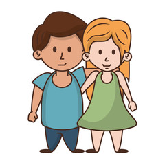 Obraz na płótnie Canvas Kids in love cartoon