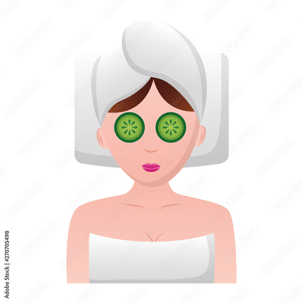 Poster woman with towel spa