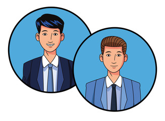 businessmen avatar profile picture in round icons