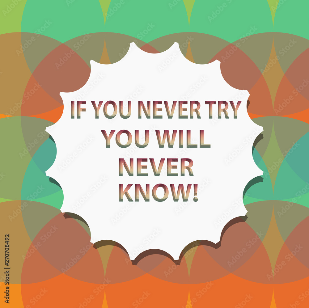 Poster word writing text if you never try you will never know. business concept for trying is the best way 