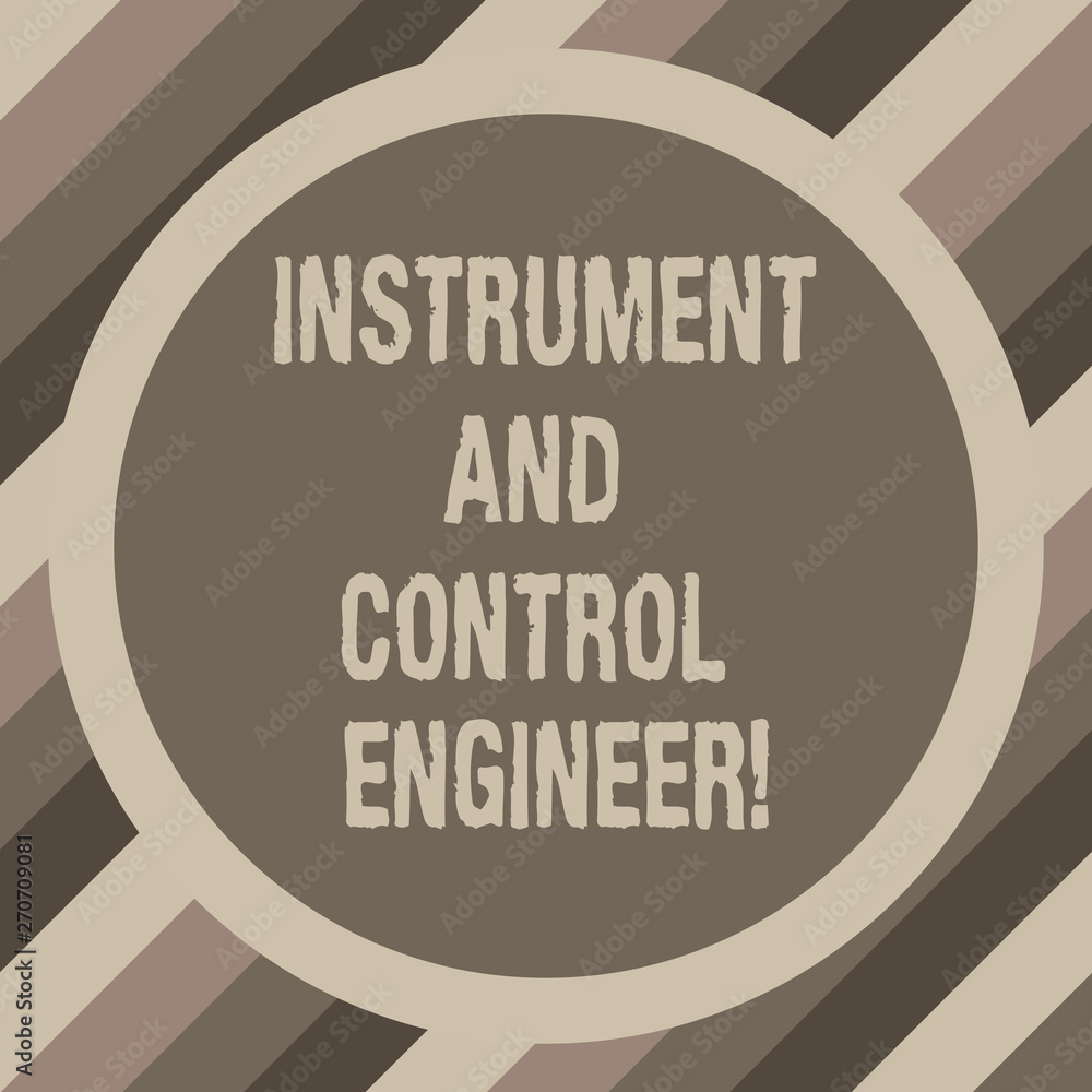 Poster writing note showing instrument and control engineer. business photo showcasing automation engineeri