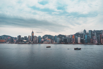 Fototapeta na wymiar Hong Kong Scenery, View From Victoria Harbour