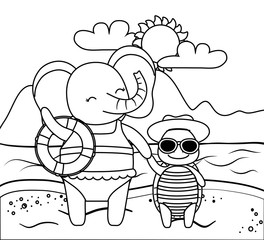 cute animals enjoying summer vacations