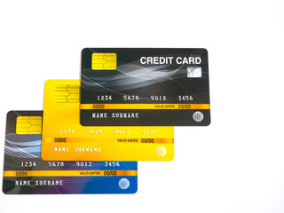  Credit card  on white background